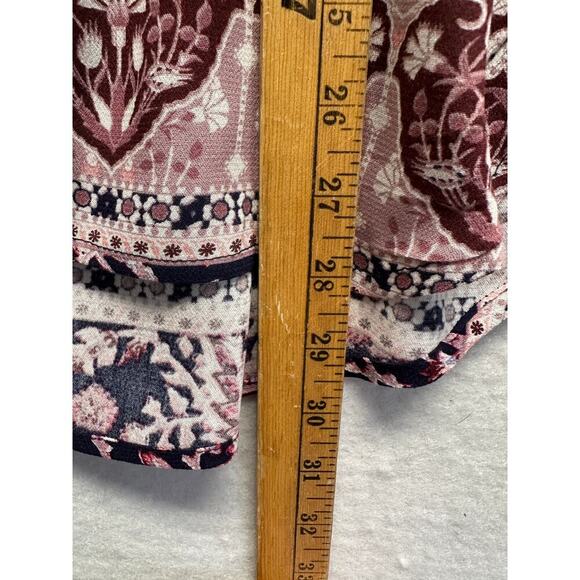 Knox Rose Beautiful Blue Purple Button Up Tunic Size XS Oversized Ruched - Picture 7 of 9